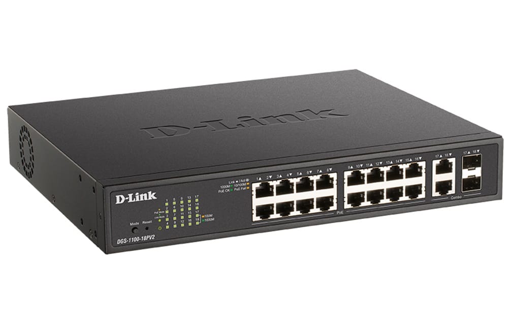 D-Link 18-Port 16 POE+ Gigabit Smart Managed PoE Switch
