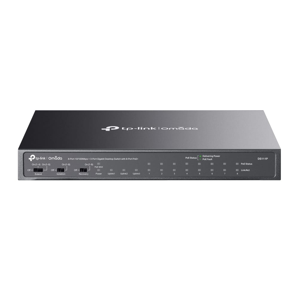 TP-Link Omada 8-Port 10/100Mbps + 3-Port Gigabit Desktop Switch with 8-Port PoE+