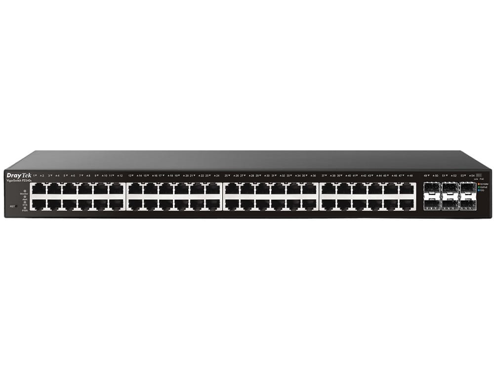 DrayTek VigorSwitch P2540xs 54-Port Layer 2+ Managed 10G PoE Switch