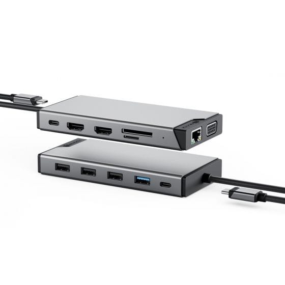 Alogic USB-C/ 12-in-1 Triple FHD DV3 Mini Docking Station with 100w PD
