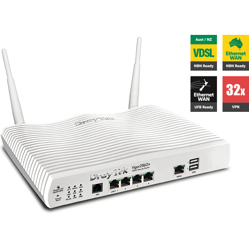 DrayTek Vigor 2862n Multi-WAN VDSL2/ADSL2+ 11n WLAN Firewall QoS IPv6 ...