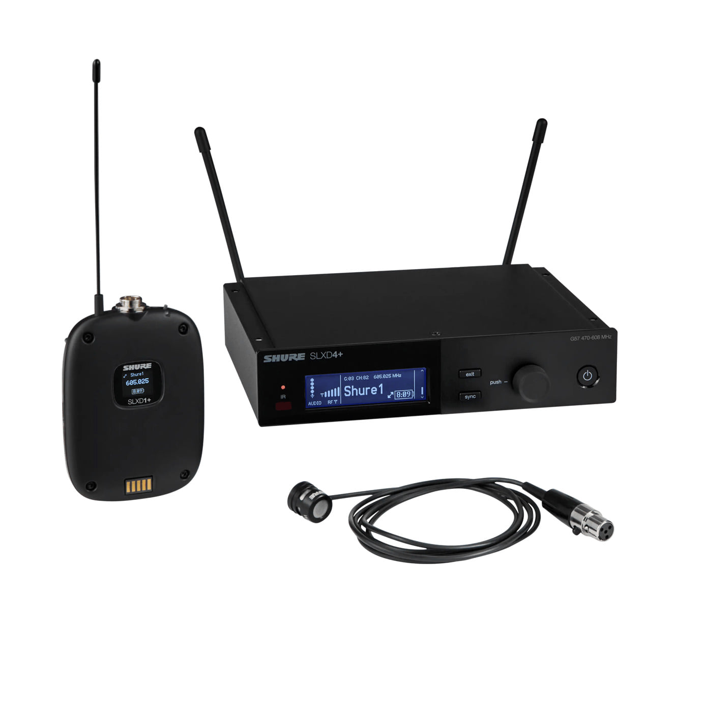 Shure Digital Wireless Bodypack System With WL185m Low-Profile Cardioid Lavalier Microphone