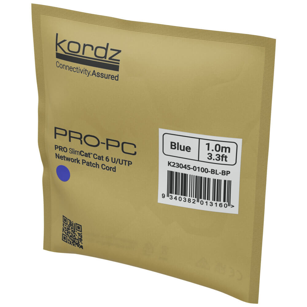 Kordz PRO SlimCat CAT6 U/UTP 1.5m 80pcs - Blue