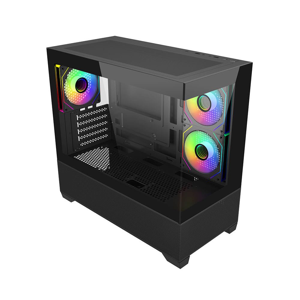 Cooler Master Elite 490 ARGB Tempered Glass Micro-ATX Case - Black