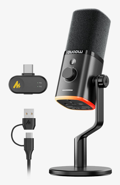 MAONO PD100W Wireless & USB Dynamic Microphone