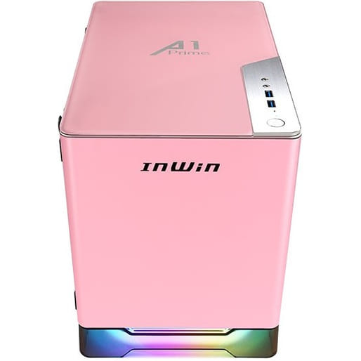 Inwin A1 Prime Mini-ITX Tempered Glass Case With 750W Power Supply - Pink