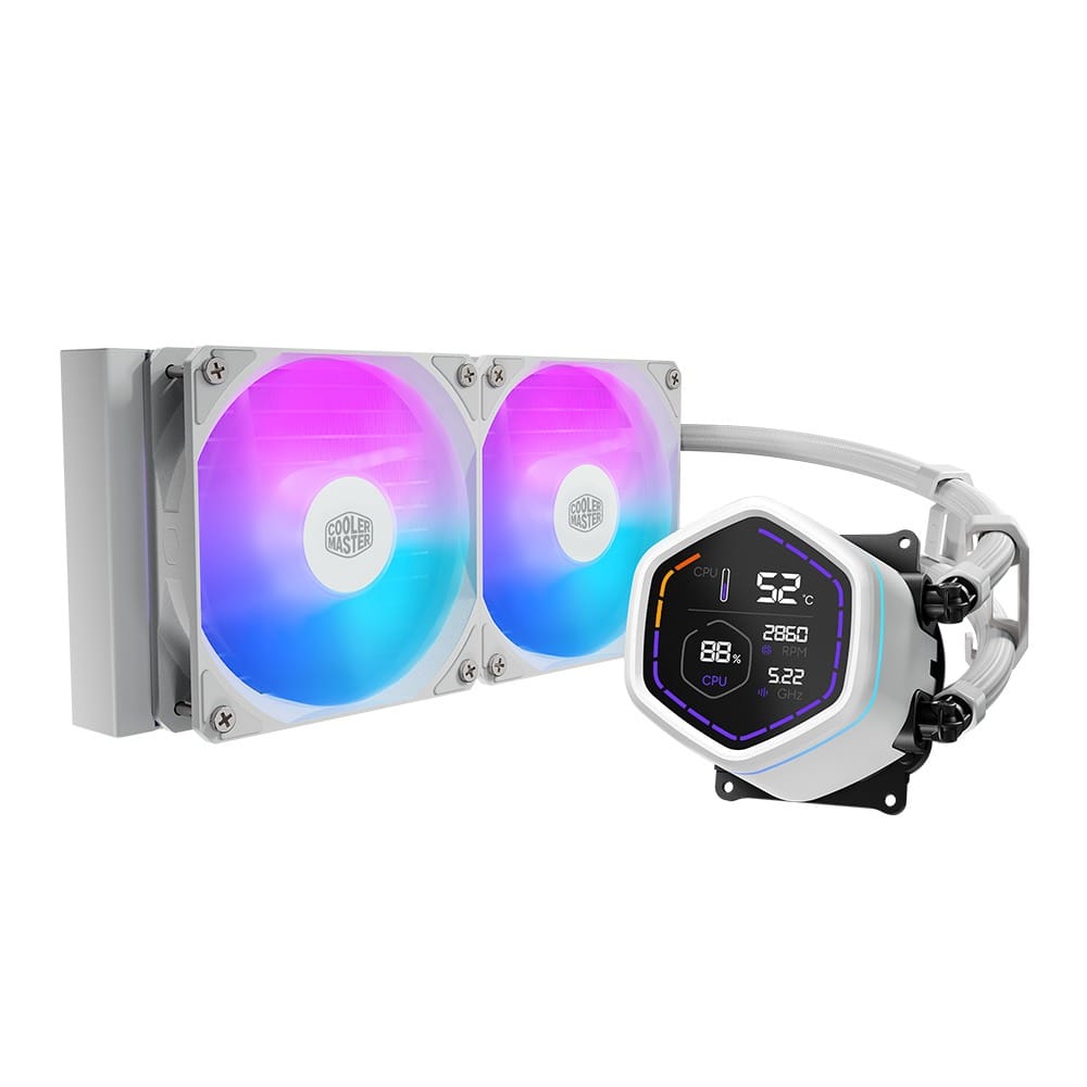 Cooler Master MasterLiquid Core Nex Digital 240 ARGB CPU Cooler - White