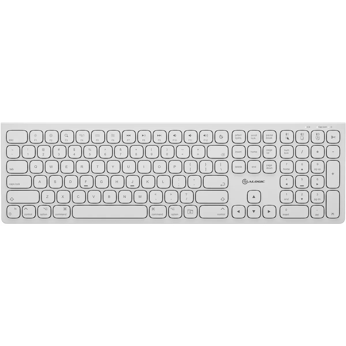 Alogic Echelon Rechargeable USB-C Wireless Keyboard for macOS - White
