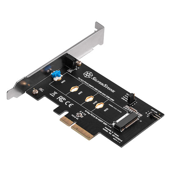 SilverStone ECM21-E M.2 (M key) to PCI-E x4 Adapter Card, tool-less