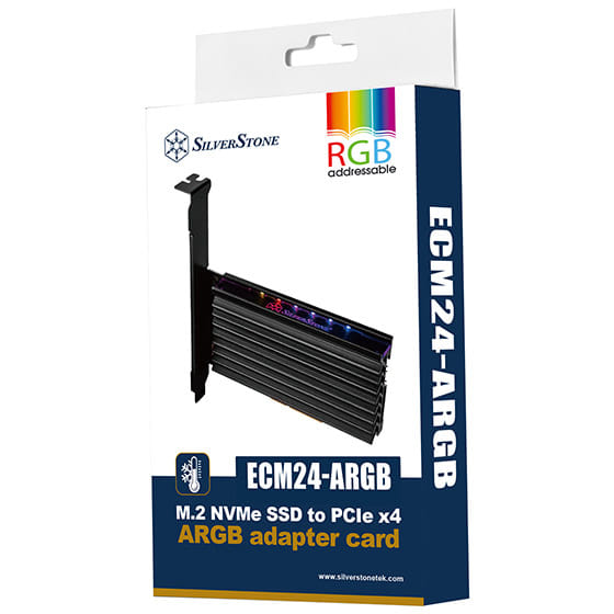 Silverstone M.2 NVMe SSD NGFF to PCIeX4 Adapter Card ARGB 
