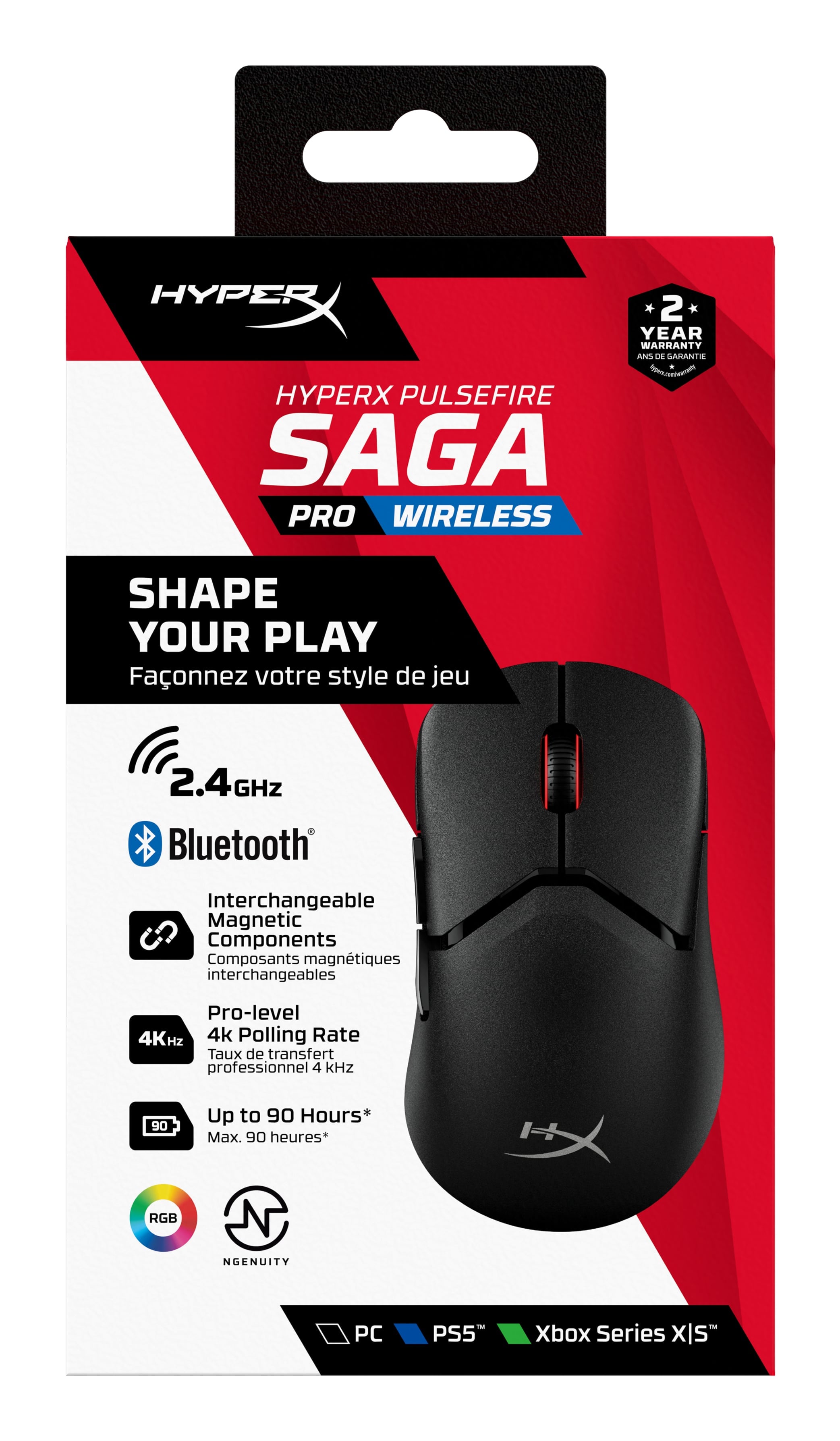 HP HyperX Pulsefire Saga Pro Wireless Gaming Mouse - Black