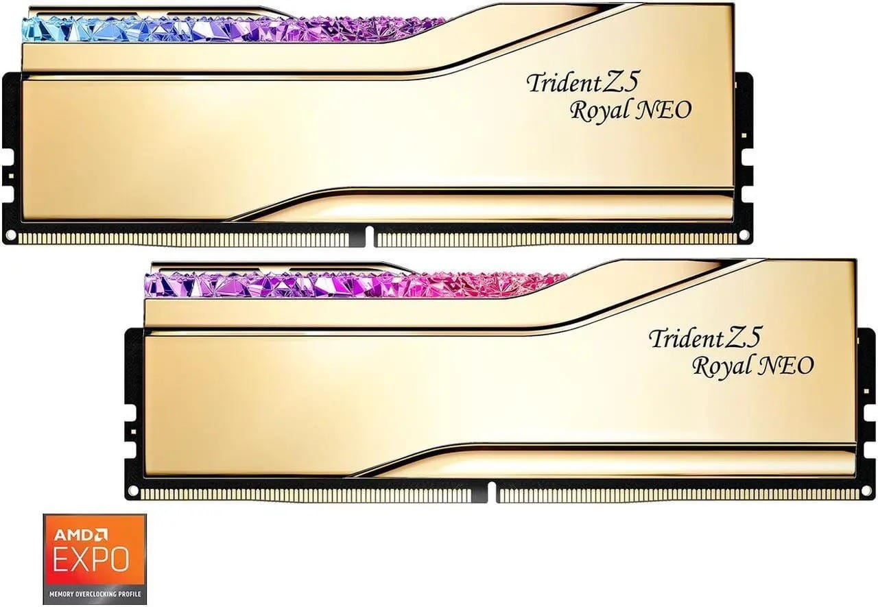 G.Skill Trident Z5 Royal Neo 32GB (2x16GB) DDR5-6000 Memory - Gold