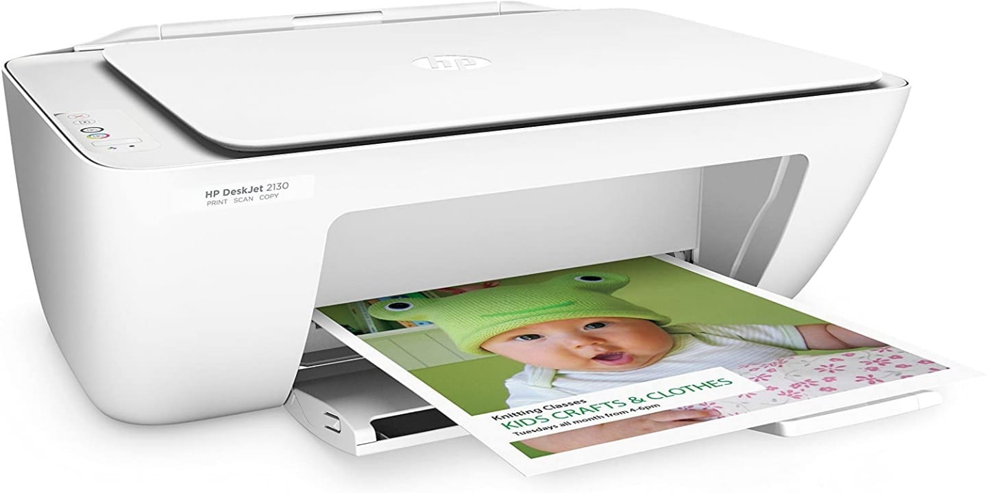 HP DeskJet 2130 All-in-One Colour Inkjet Printer (Print/Copy/Scan) - White