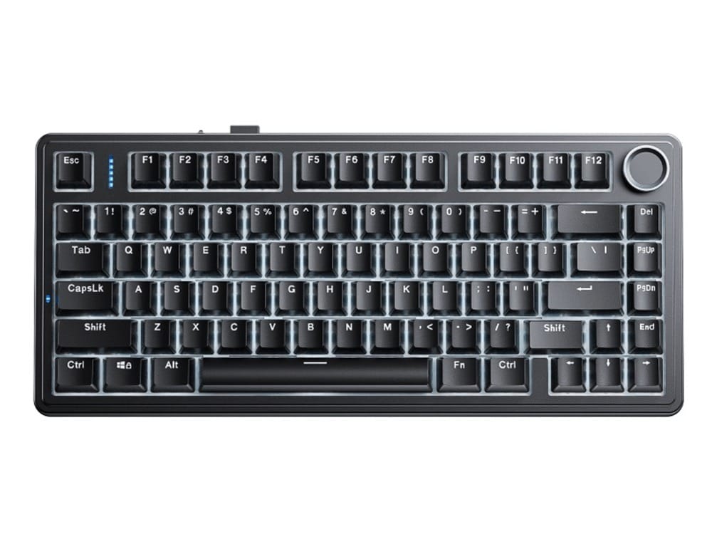 AULA F75 Wireless Tri-Mode Gasket Mechanical Keyboard Black Contour Keycaps 