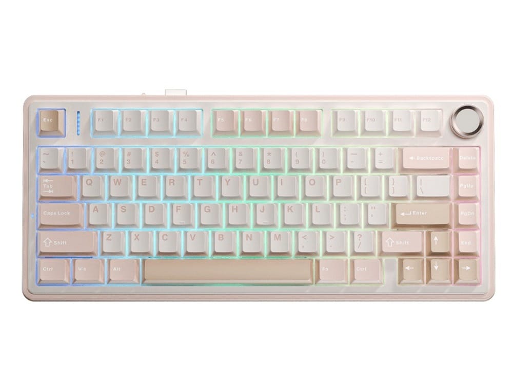 AULA F75 Wireless Tri-Mode Gasket Mechanical Keyboard Gradient Pink Side-Engraved Keycaps