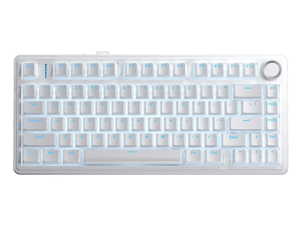 AULA F75 Wireless Tri-Mode Gasket Mechanical Keyboard White Contour Keycaps