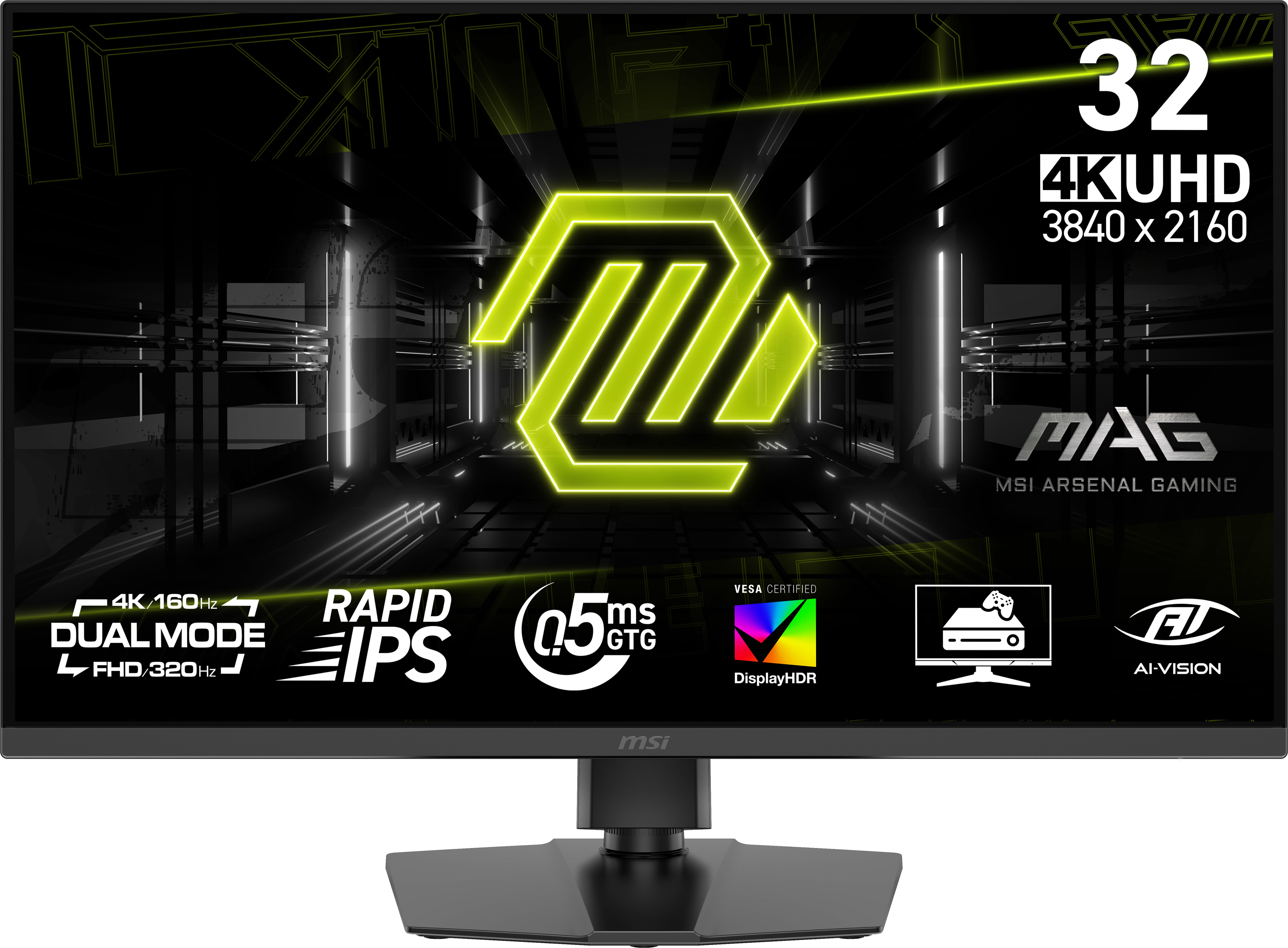 MSI MAG 322URDF E16 31.5" Dual Mode UHD 160Hz / FHD 320Hz Rapid IPS 0.5ms FreeSync DisplayHDR 400 Monitor