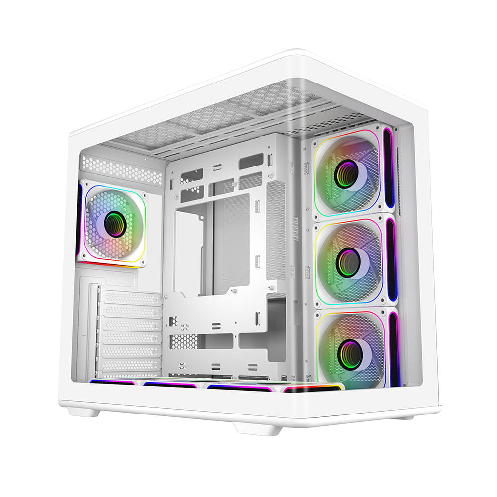 Cooler Master Elite 600 ATX Case Curved TG ARGB Fans White