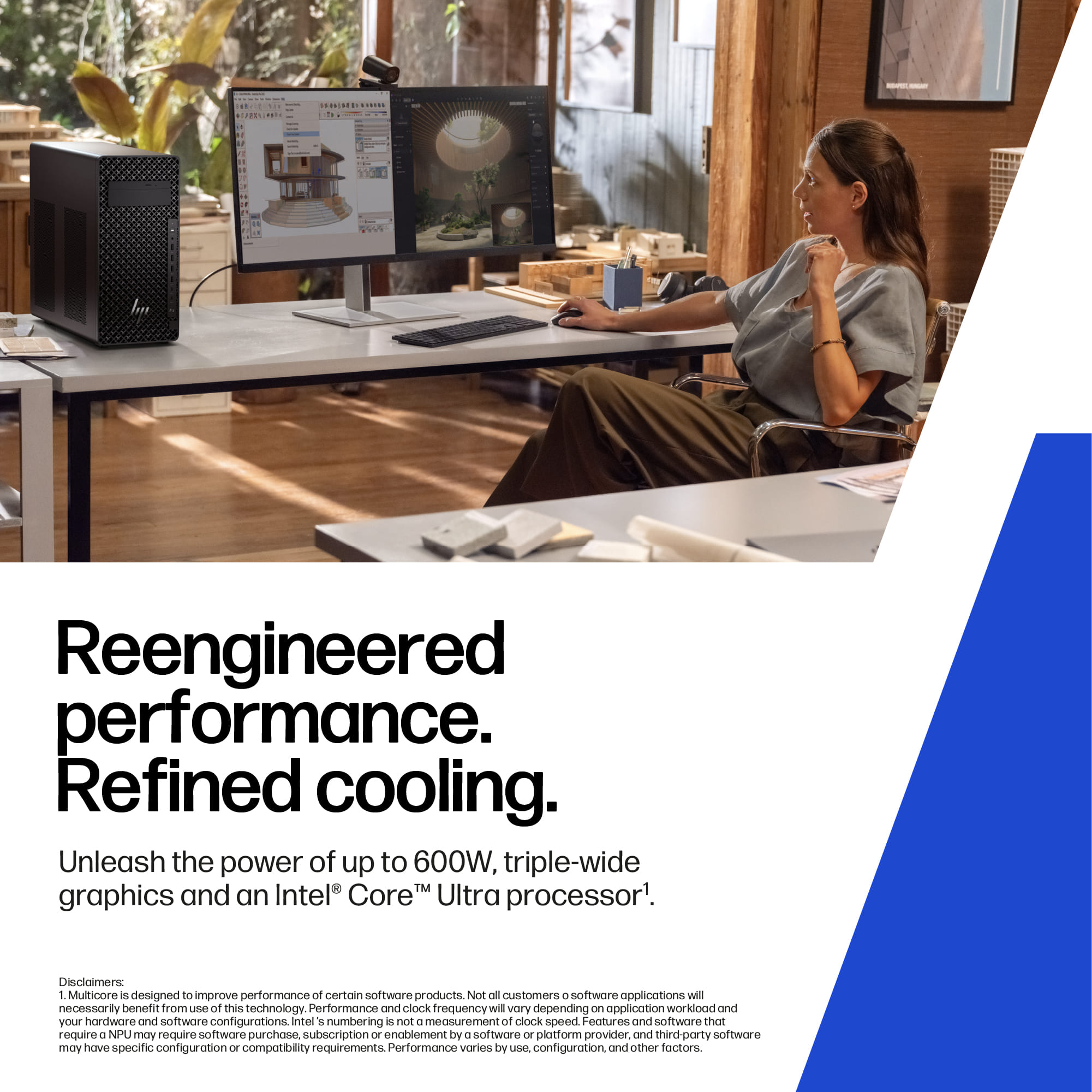 HP Z2 Tower G1i Desktop PC, Ultra 7-265, 32GB RAM, 1TB SSD, RTX A1000, WLAN, Windows 11 Pro