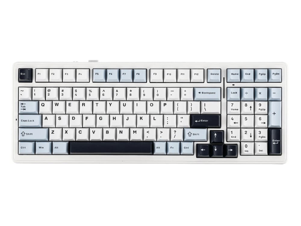 AULA F99 Wireless Tri-Mode Gasket Mechanical Keyboard Light Blue + White + Black Purple Keycaps