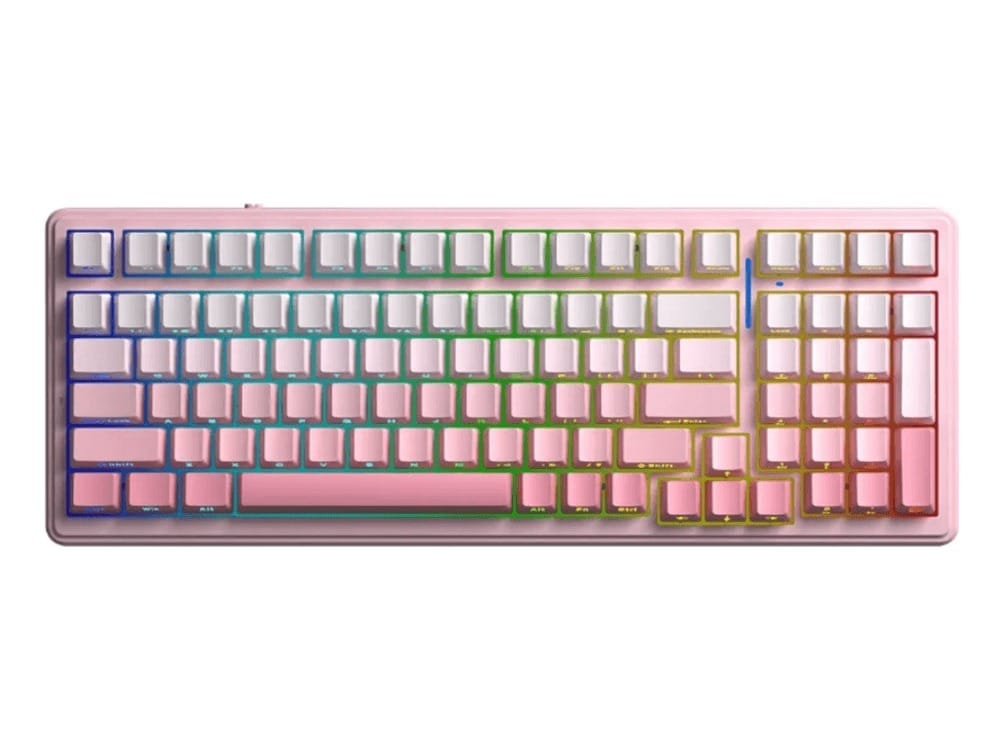 AULA F99 Wireless Tri-Mode Gasket Mechanical Keyboard Gradient Pink Side-Engraved Keycaps