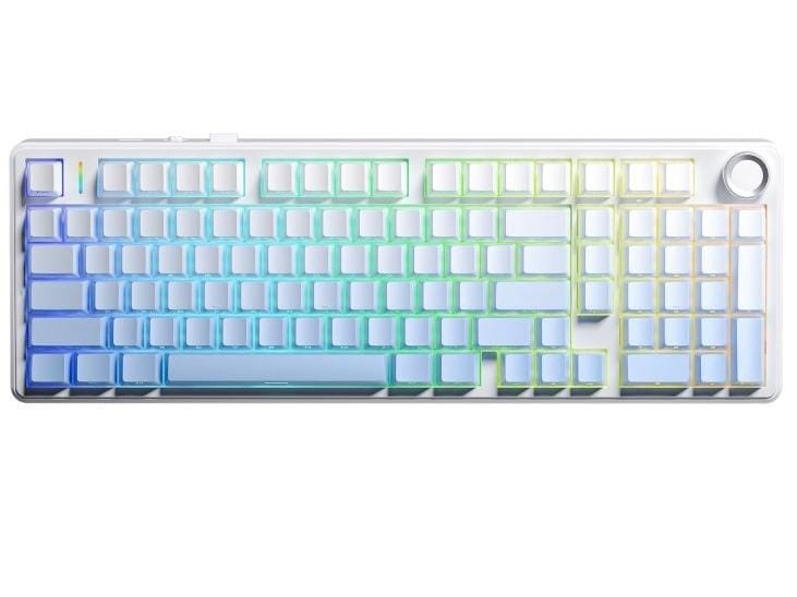 AULA F99 PRO Customizable Tri-Mode Gasket Mechanical Keyboard Light Blue+White+Dark Purple Keycaps
