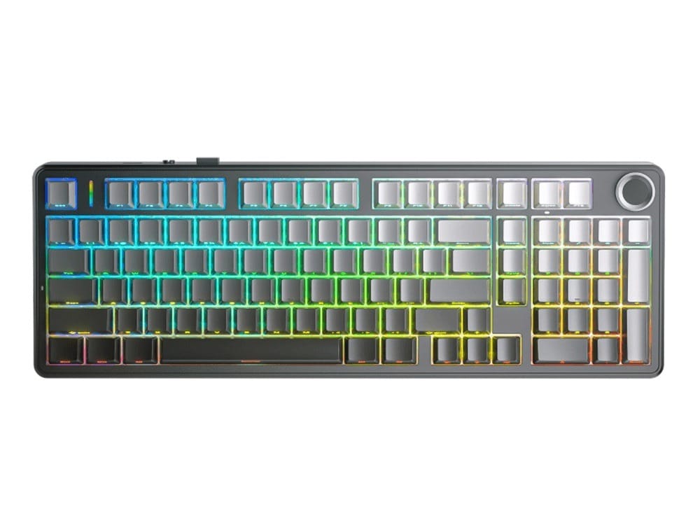 AULA F99 PRO Customizable Tri-Mode Gasket Mechanical Keyboard Gradient Grey Side-Engraved Keycaps 