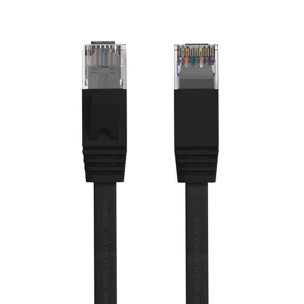 Cruxtec CAT6 UTP Flat Ethernet Cable Black 1m