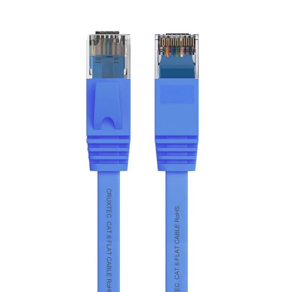 Cruxtec CAT6 UTP Flat Ethernet Cable Blue 1M