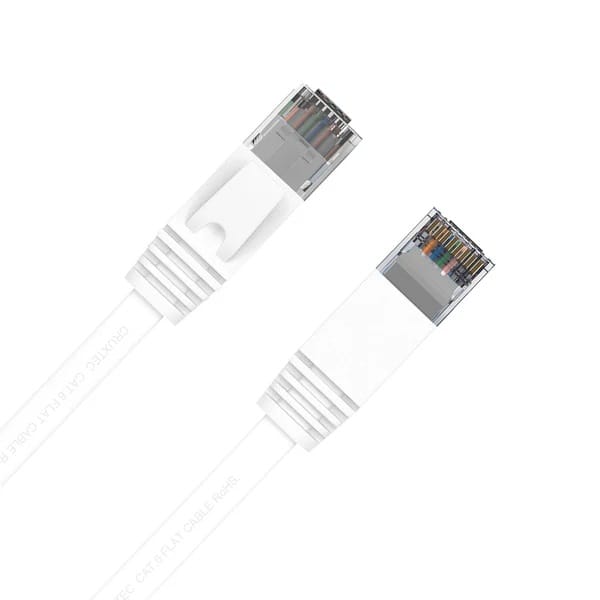 Cruxtec FC6-050-WH CAT6 UTP Flat Ethernet Cable - White 5m