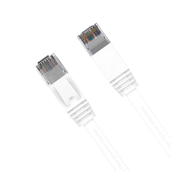 Cruxtec FC6-150-WH CAT6 UTP Flat Ethernet Cable - White 15m