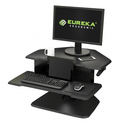 ONEX Eureka Sit-Stand Corner Desktop 28"-Black
