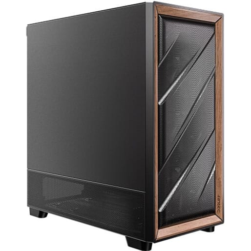 Walnut Computer Case Antec Flux SE Black Wood Walnut Panel E-ATX Computer Case - Solid Side