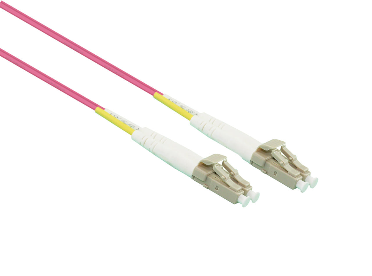 10M LC-LC OM4 50/125 MM Duplex Fibre Cable - Pink