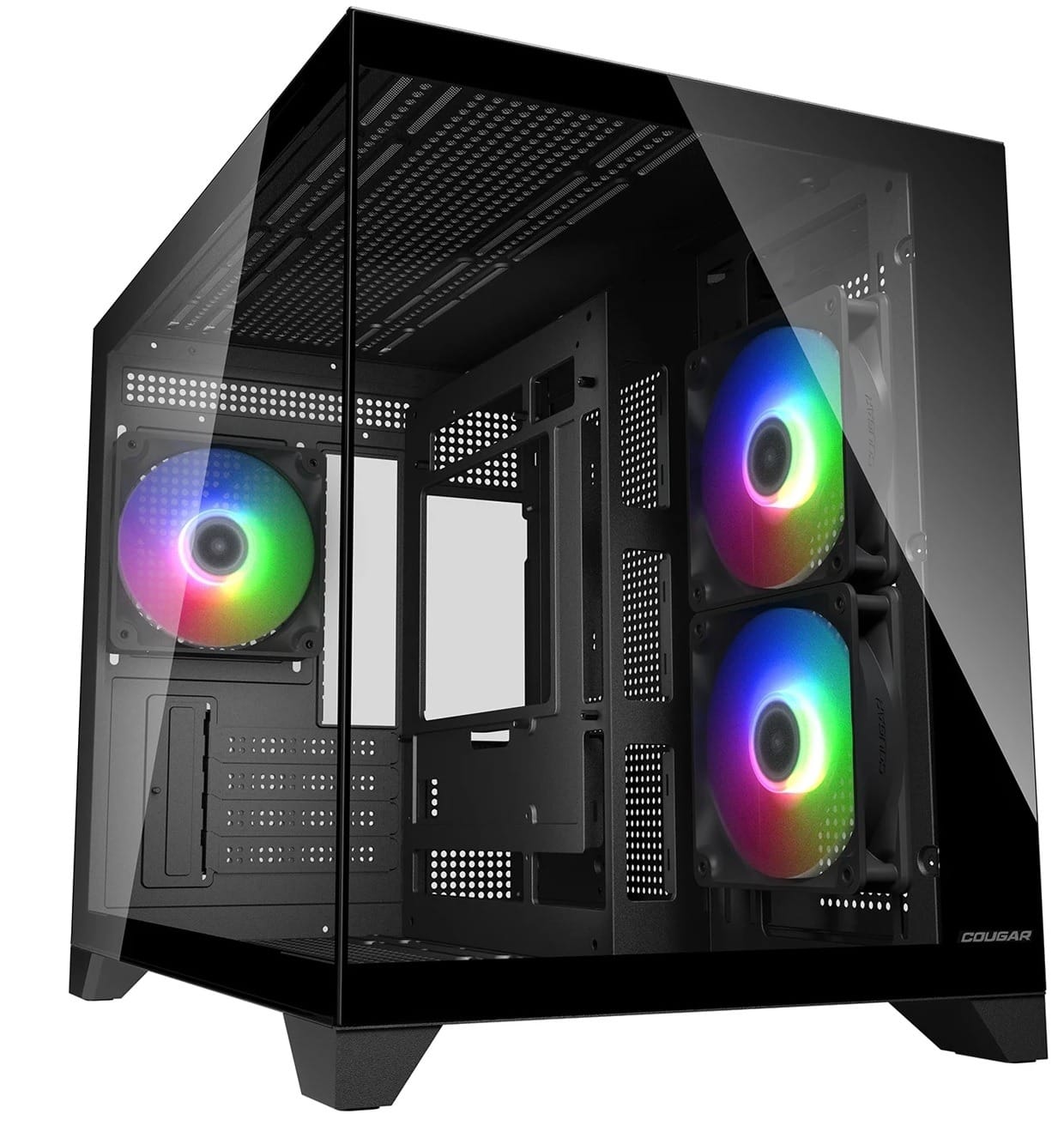 Cougar FV150 Mini Black Dual Chamber Tempered Glass mATX Gaming Case
