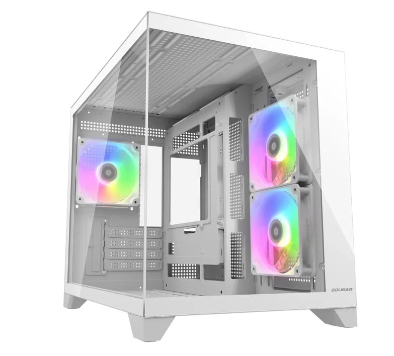 Cougar FV150 Mini White Dual Chamber Tempered Glass mATX Gaming Case