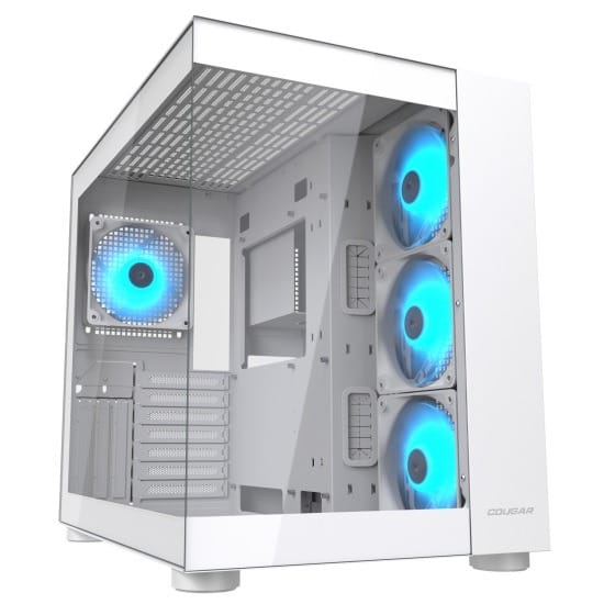 Cougar FV150 RGB Dual Chamber ATX Tempered Glass Gaming Case - White