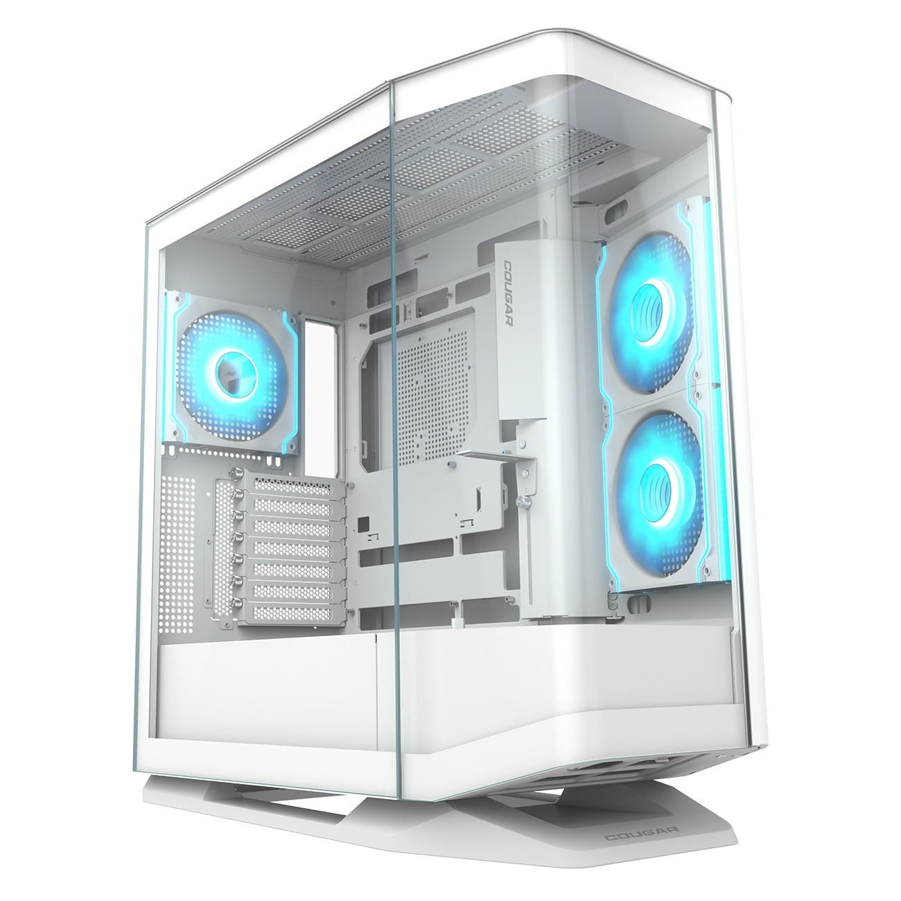 Cougar FV270 RGB Black Curved Panoramic Tempered Glass E-ATX Gaming Case - White