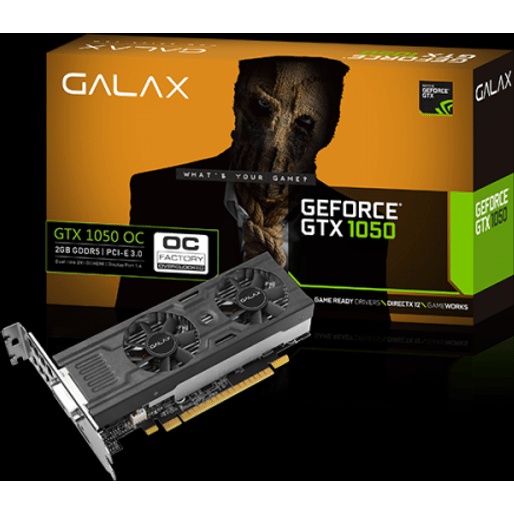 Galax nVidia GeForce GTX 1050 OC LP GTX1050 OC LP 2GB Graphics Card