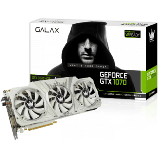 Galax GeForce GTX 1070 HOF 8G Graphics Card White