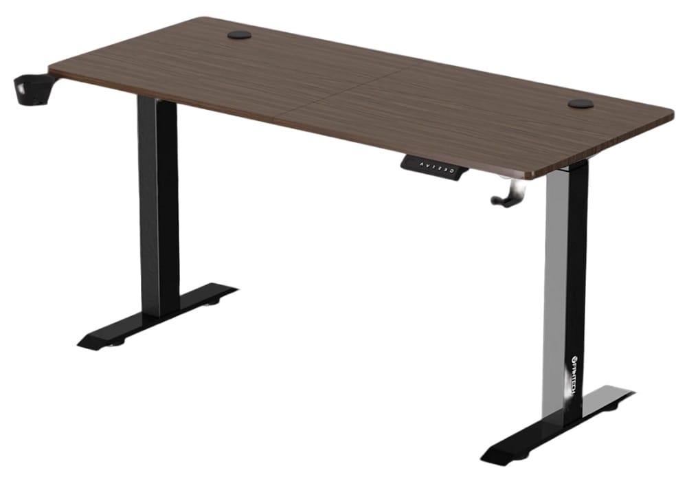 Fantech Office Desk Height Adjustable Motoriesd Electirc Stand Gaming Table - Walnut/Black