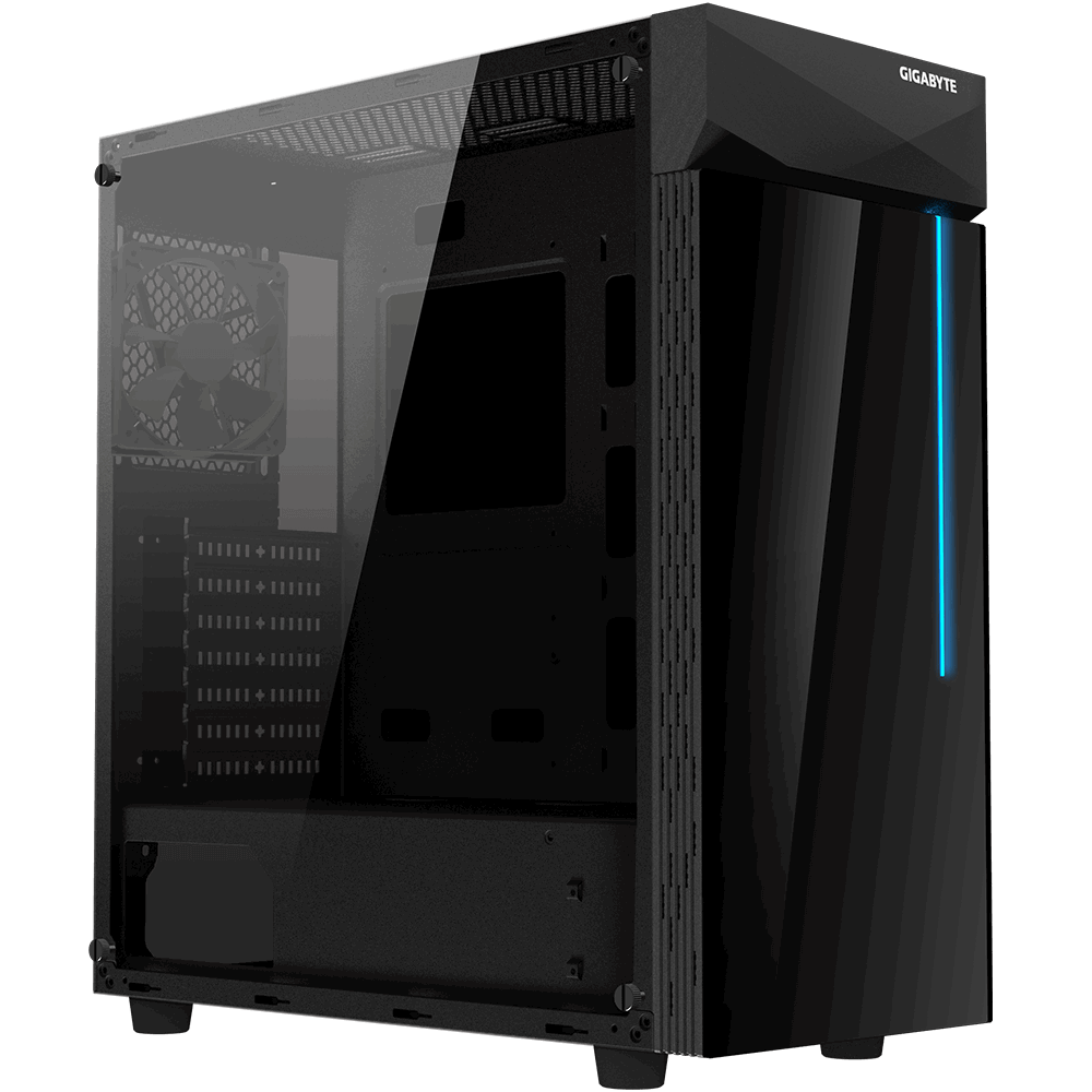Gigabyte C200 ATX Case Front/Side TG - Black