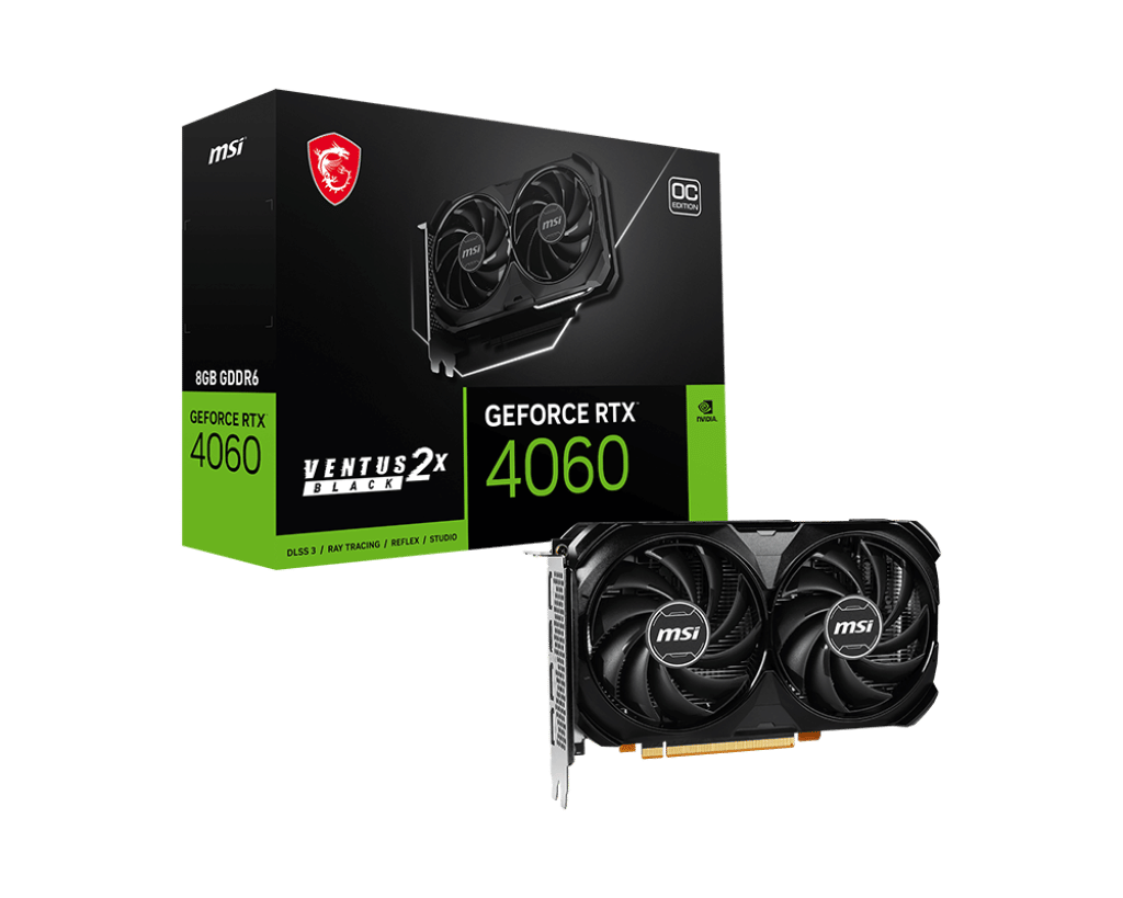 MSI GeForce RTX 4060 VENTUS 2X BLACK 8G OC Graphics Card