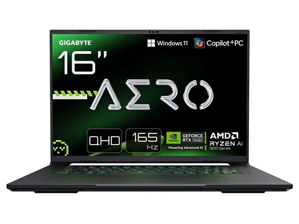 Gigabyte Aero X16 1VH 16" WQXGA IPS 165Hz Laptop, Ryzen AI 7 350, 16GB RAM, 512GB SSD, RTX 5060, Windows 11 Home - Lunar White