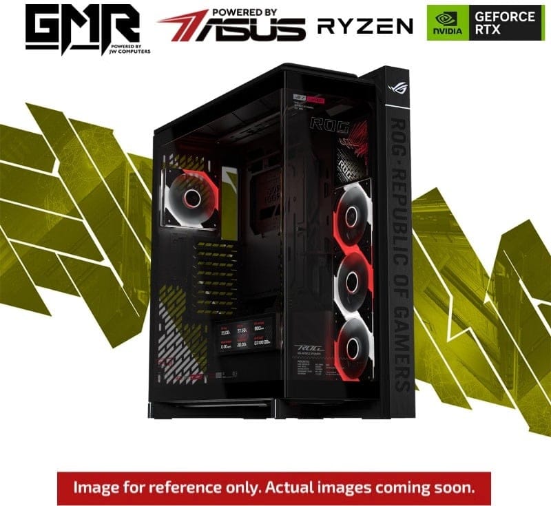 GMR Echo ROG RTX 5090 Gaming PC - (Ryzen 9 9950X3D2 | 64GB RAM | RTX 5090 32G | 4TB NVMe SSD | 1200W Platinum | Windows 11 Pro) Powered by ASUS