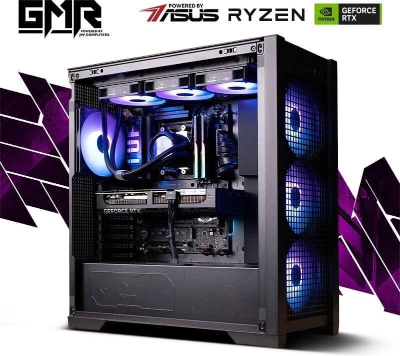 GMR Hawk RTX 5080 Gaming PC - (Ryzen 7 9800X3D | 32GB RAM | RTX 5080 16G | 2TB NVMe SSD | 850W | Windows 11 Pro) Powered by ASUS