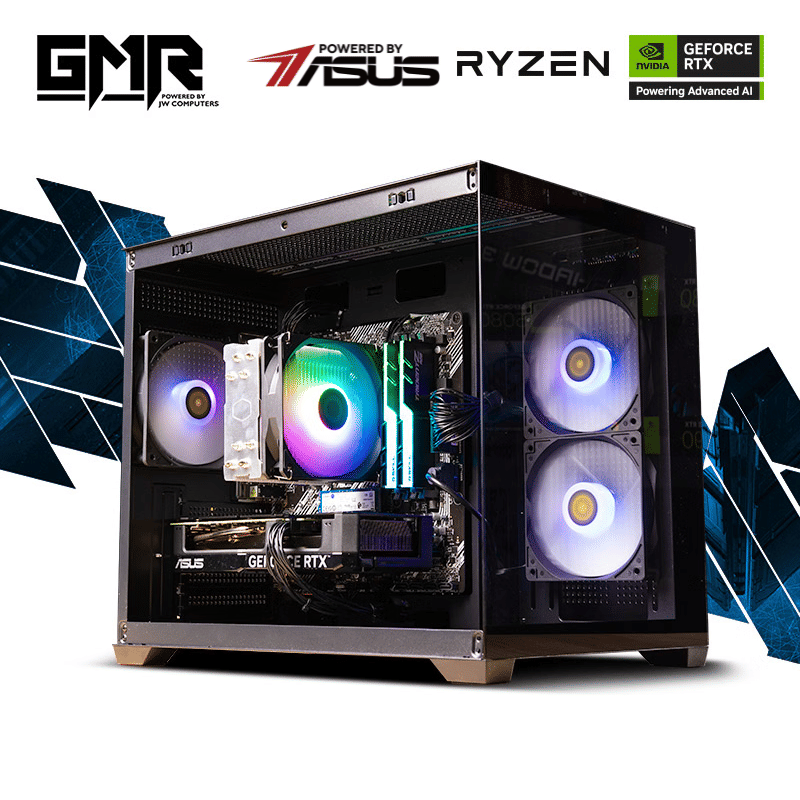 GMR Neon 4060Ti Gaming PC - (Ryzen 5 5600T | 16GB RAM | RTX 4060Ti 8G | 1TB NVMe SSD | 650W Gold | Windows 11) Powered by ASUS