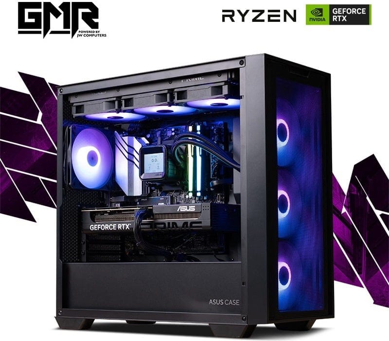 GMR Phantom RTX 5060Ti Gaming PC - (Ryzen 7 7800X3D | 32GB RAM | RTX 5060 Ti 16G | 2TB NVMe SSD | 750W | Windows 11)