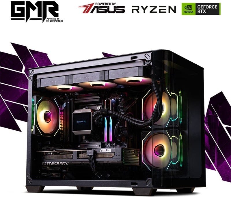 GMR Rampage RTX 5070Ti Gaming PC - (Ryzen 7 9800X3D | 64GB RAM | RTX 5070 Ti 16G | 2TB NVMe SSD | 850W | Windows 11) Powered by ASUS