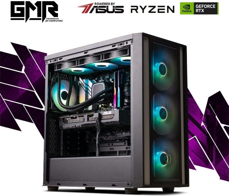 GMR Riptide RTX 5070Ti Gaming PC - (Ryzen 5 7500F | 32GB RAM | RTX 5070 Ti 16G | 2TB NVMe SSD | 750W | Windows 11) Powered by ASUS
